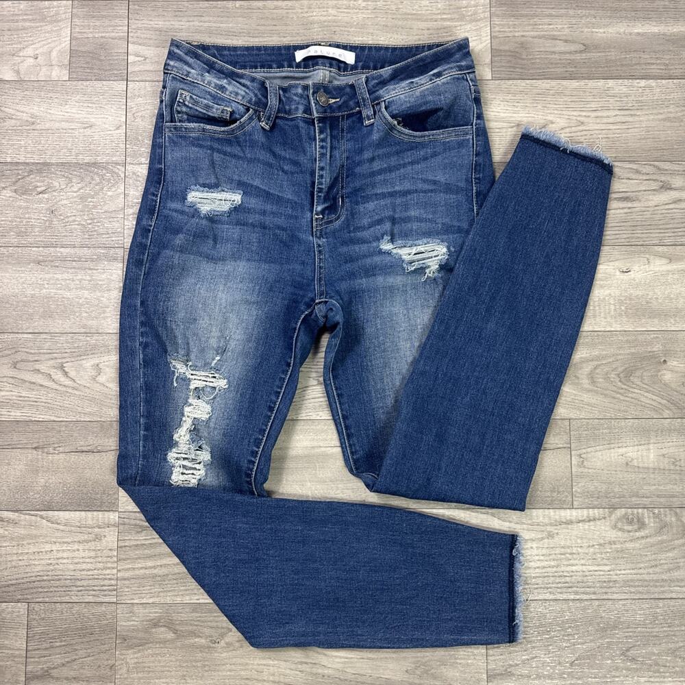 Nature Jeans Skinny Leg High Rise Ripped Medium Wash sz 7/27